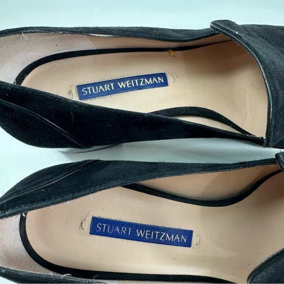 Stewart Weizman Black Suede Loafers With Clear Block Heel Women’s Size 7 - Picture 5 of 7